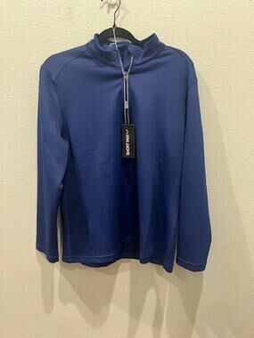 Short Par 4 Women's XL Navy Performance Knit Long Sleeve Pullover Half Zip